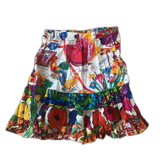 Jams World La Cocina Hattie Skirt Womens Medium 8 10 colorful stretch tropical - Picture 2 of 9